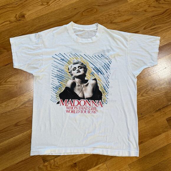 Vintage 1987 Madonna Who’s That Girl World Tour T-Shirt Single Stitch Medium - Picture 1 of 5